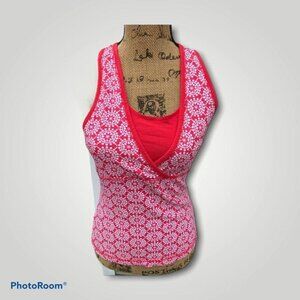 🌸3/$15🌸Floral Athletic Tank Top Medium 8-10, Pink and White